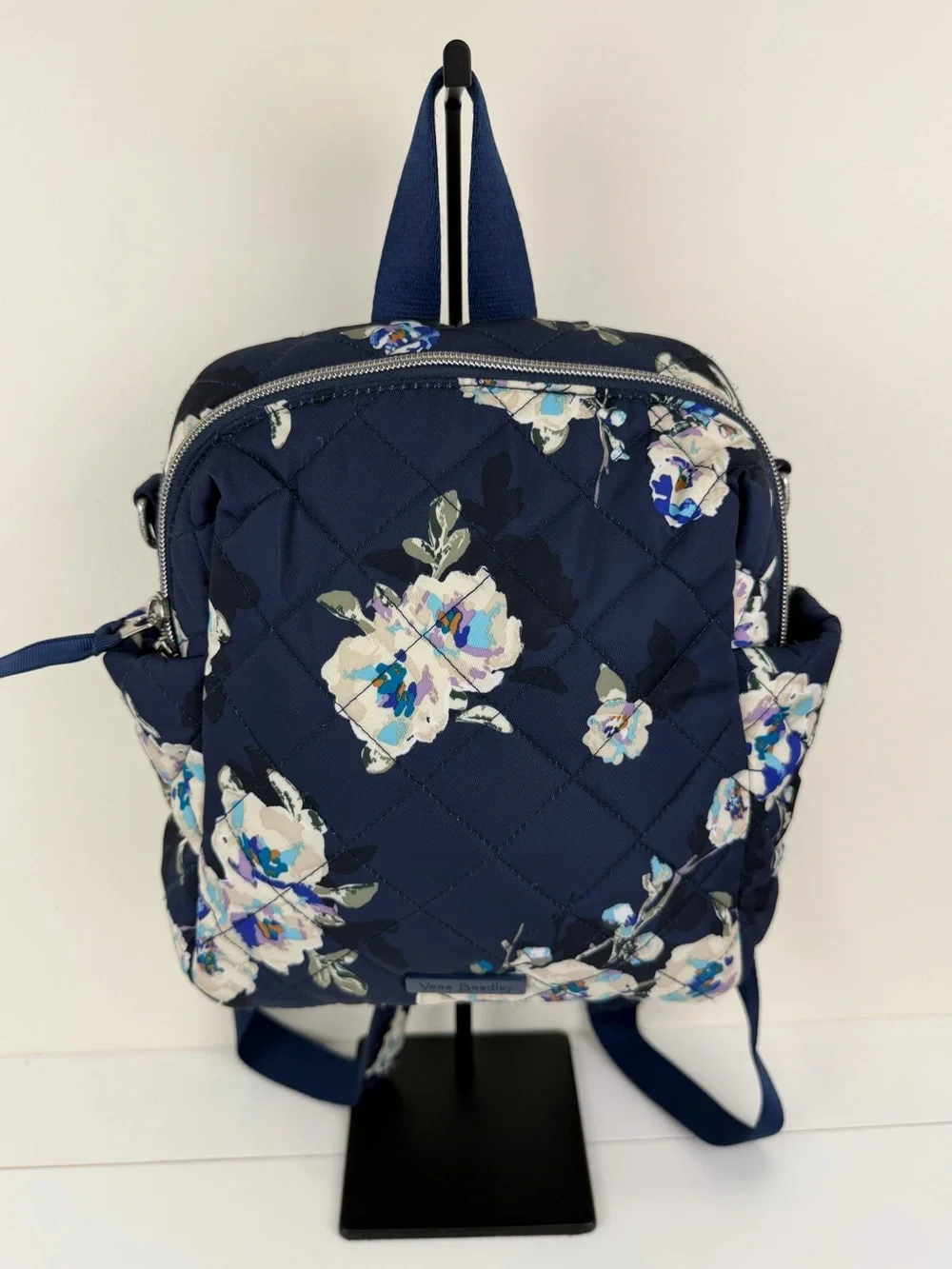 Vera Bradley Small Floral Quilted Backpack Navy